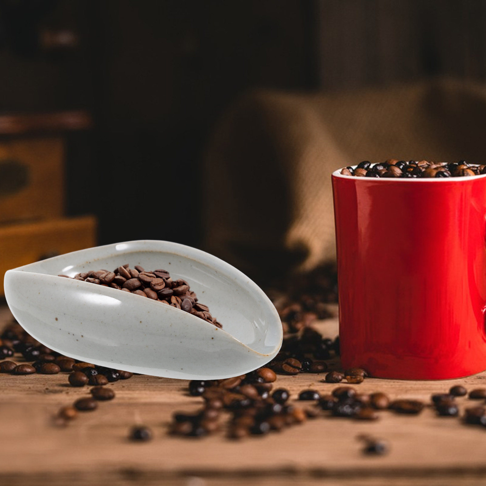Coffee Bean And Tea Leaf - Vassoio dosatore in ceramica per chicchi