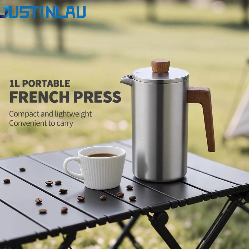French Press Coffee & Tea - JUSTINLAU Caffettiera French Press in Acciaio