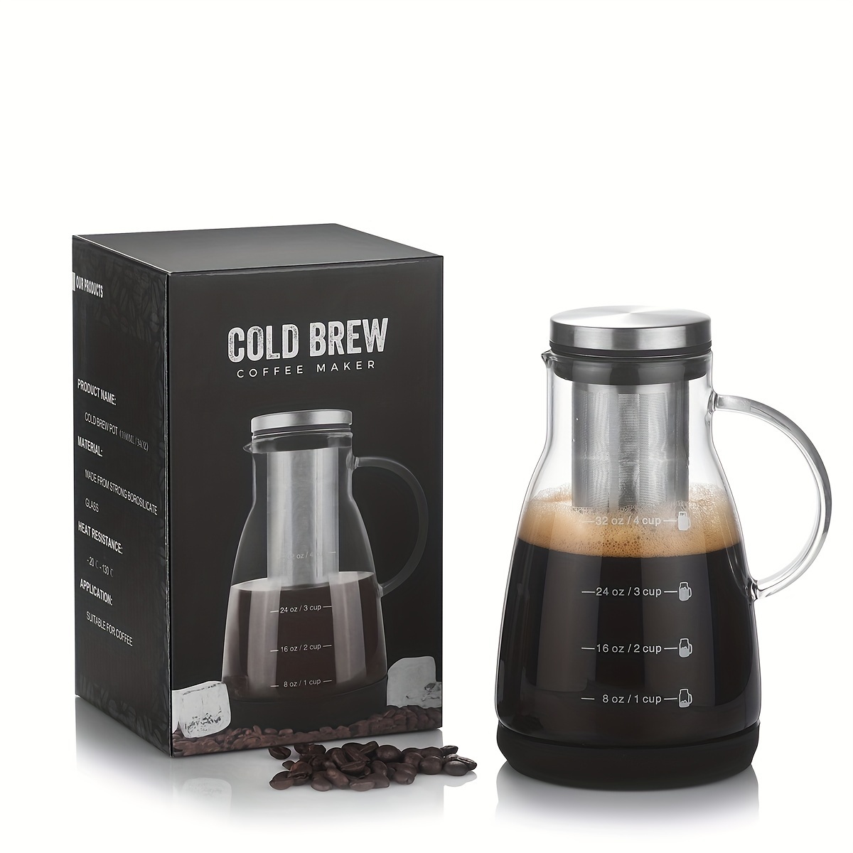 Coffee Tea Brew - Caraffa in Vetro Classica da 24oz